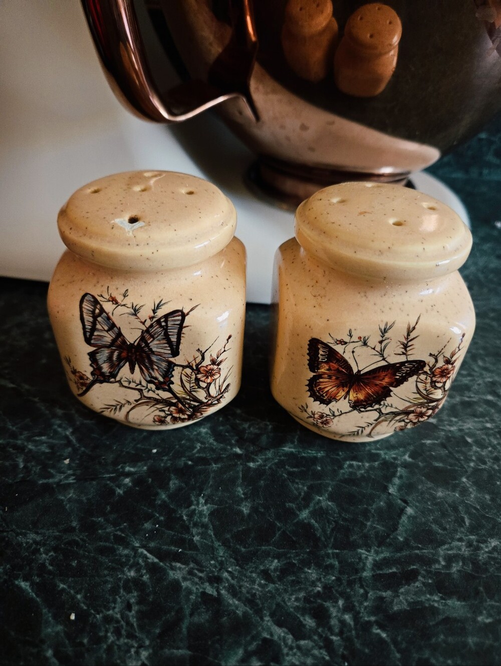 Vintage 70s Butterfly Salt & Pepper Shakers